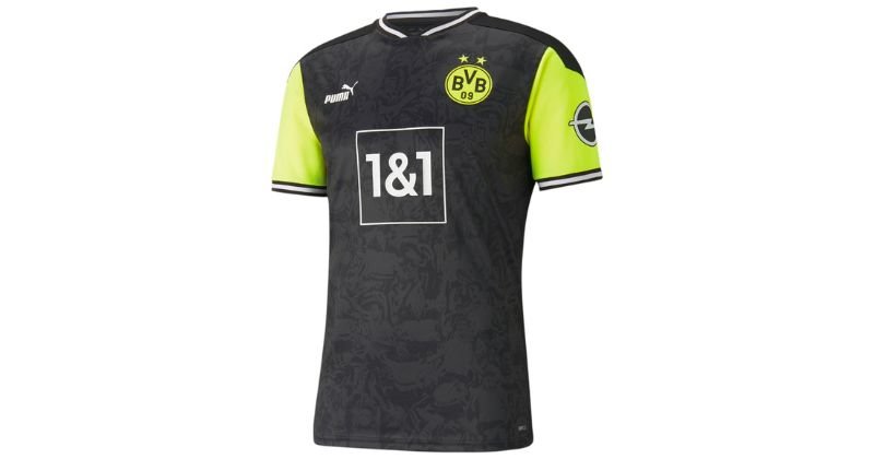 borussia dortmund 2020-21 fourth shirt in grey and neon yellow
